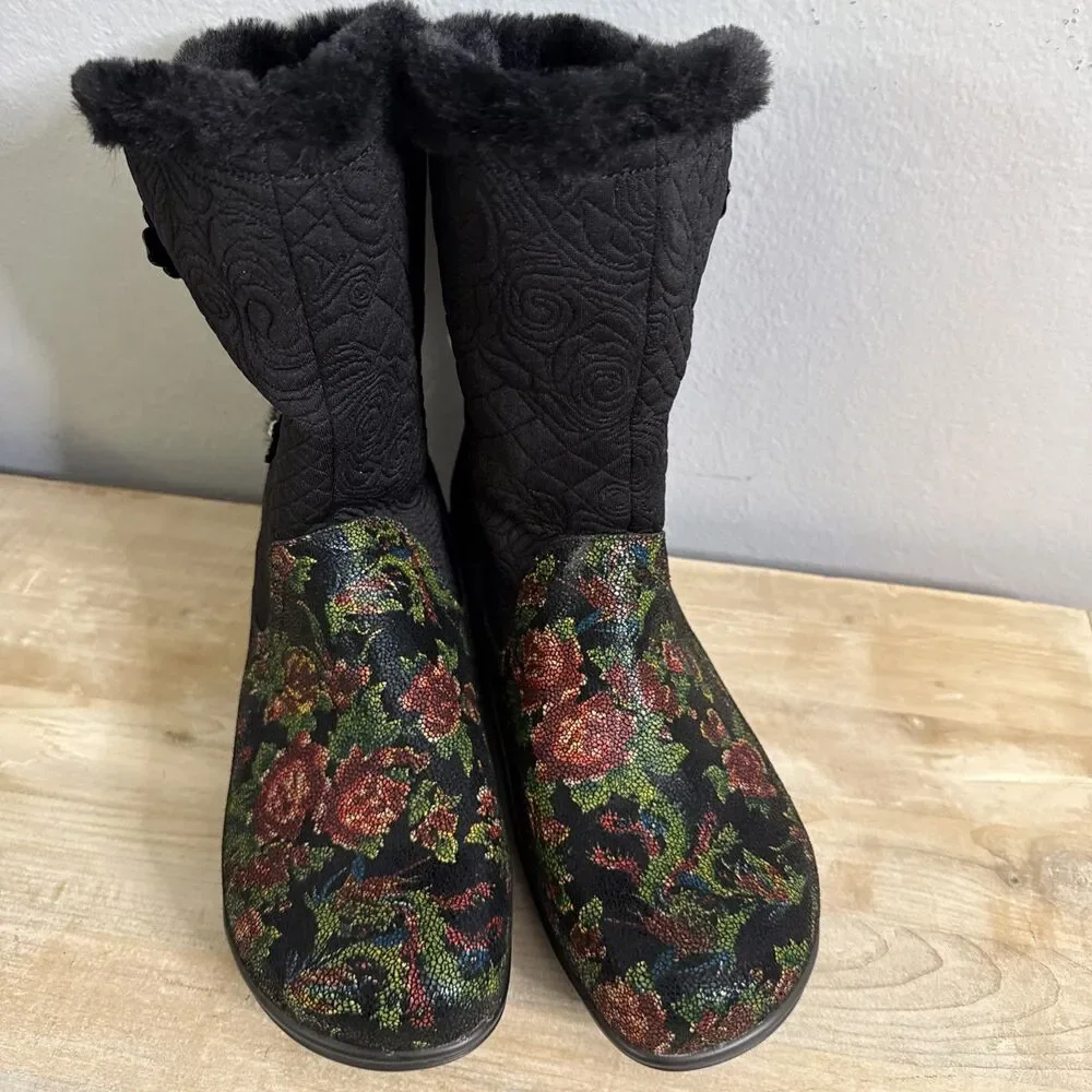 Alegria Women's Nanook NAN-315 Rose Floral Winter Snow Boots - Size 10.5 EUR 41
